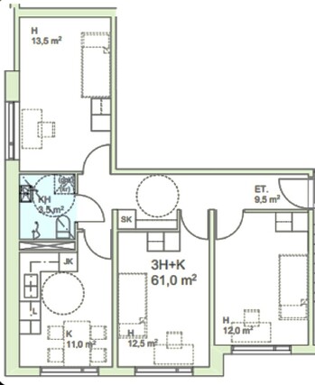 Rental Rauma Pyynpää 3 rooms