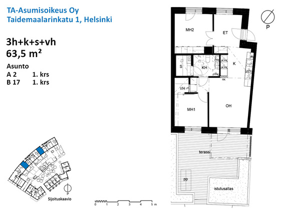 Right of occupancy apartment Helsinki Kaarela 3 rooms