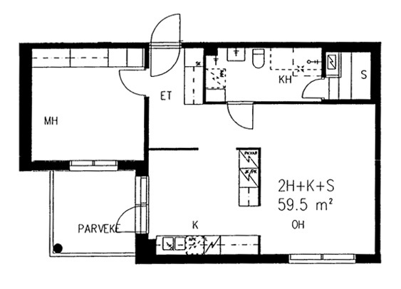 Right of occupancy apartment Kerava Jaakkola 2 rooms