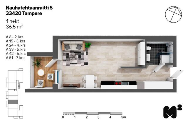 Rental Tampere Lamminpää 1 room