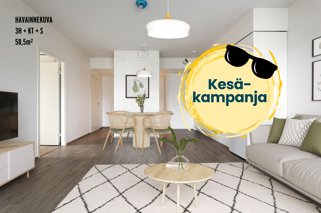 Rental Espoo Leppävaara 3 rooms Virtuaalistailaus