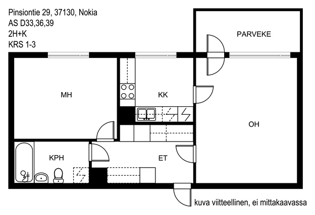 Vuokra-asunto Nokia Aaroninkorpi Kaksio Julkisivu