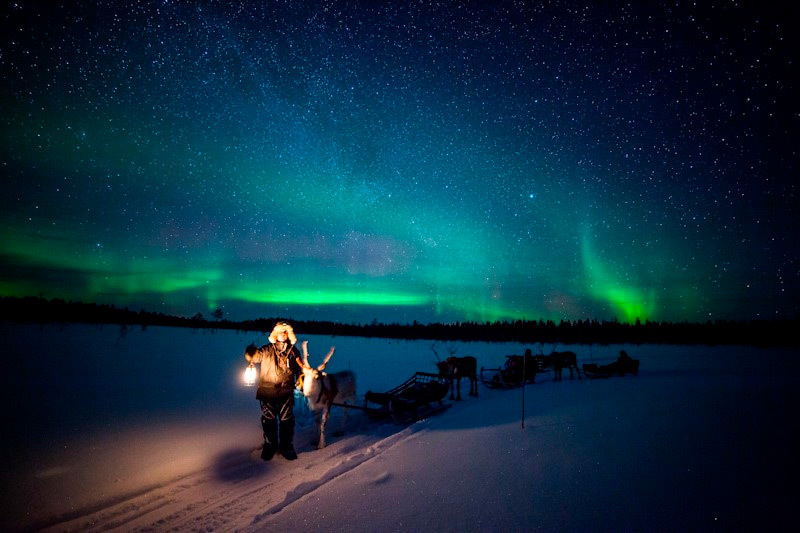Northern lights in Lapland Finland